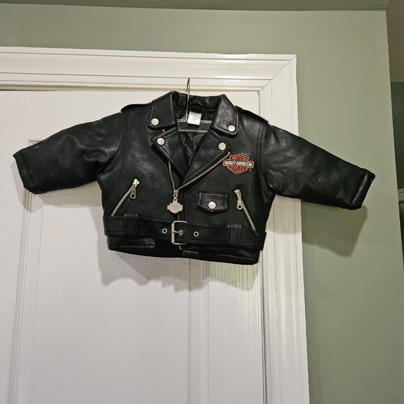 Harley-Davidson Faux Leather Embroidered Motorcycle‎ Coat Size 18mo - Picture 1 of 8